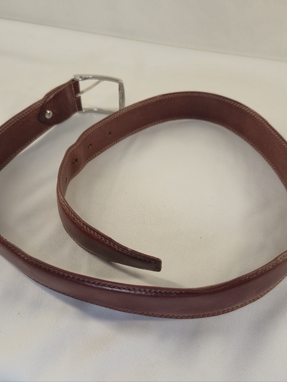Mens 35" L'Artigiano Sorrentino Brown leather Belt, made in Italy